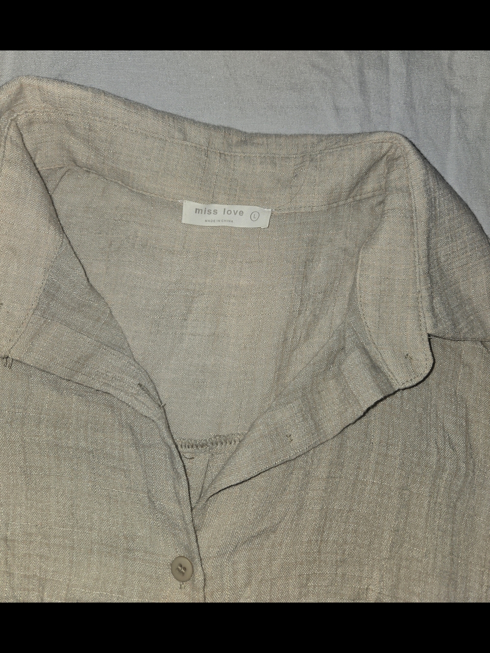Light Beige Button-Up  Tunic - Picture 3 of 7
